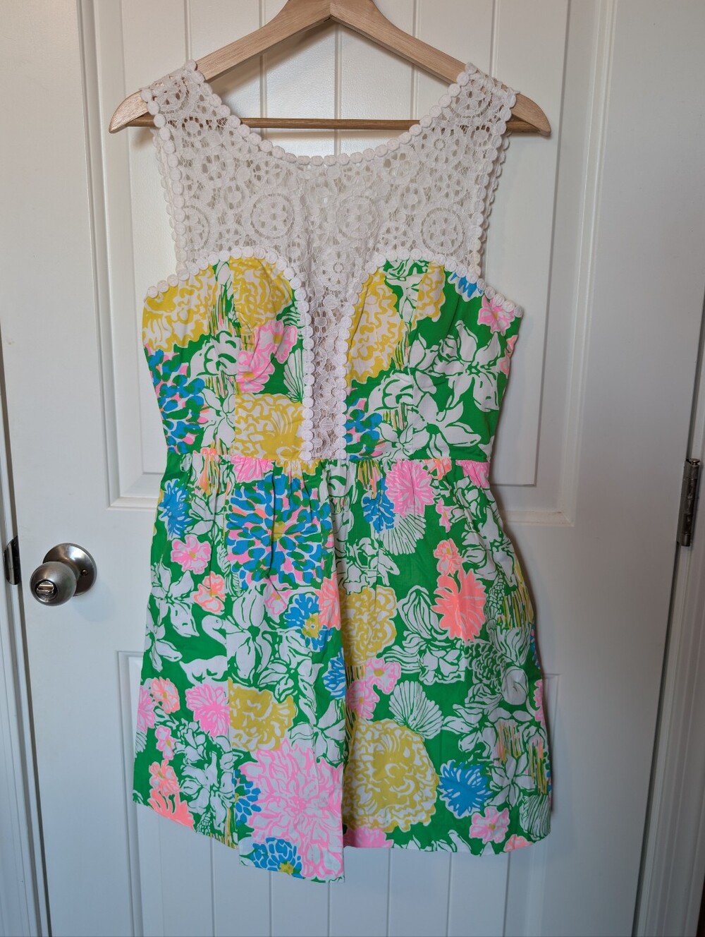 Lilly Pulitzer Reagan Floral Mini Dress W4 Green/White